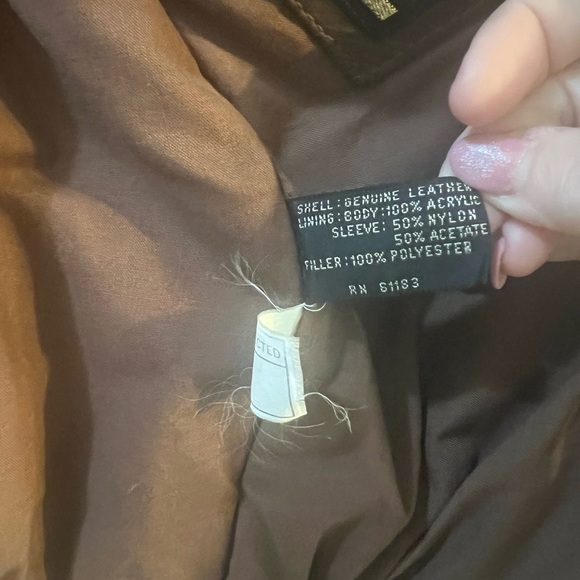 Vintage Leather Bomber Flight Jacket U2 Wear Me Out Brown Men’s Size 42 - Picture 8 of 12